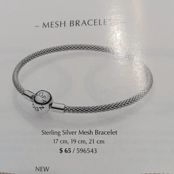 Pandora Vintage Stirling Silver Red White And Blue Mesh Bracelet - Picture 9 of 9